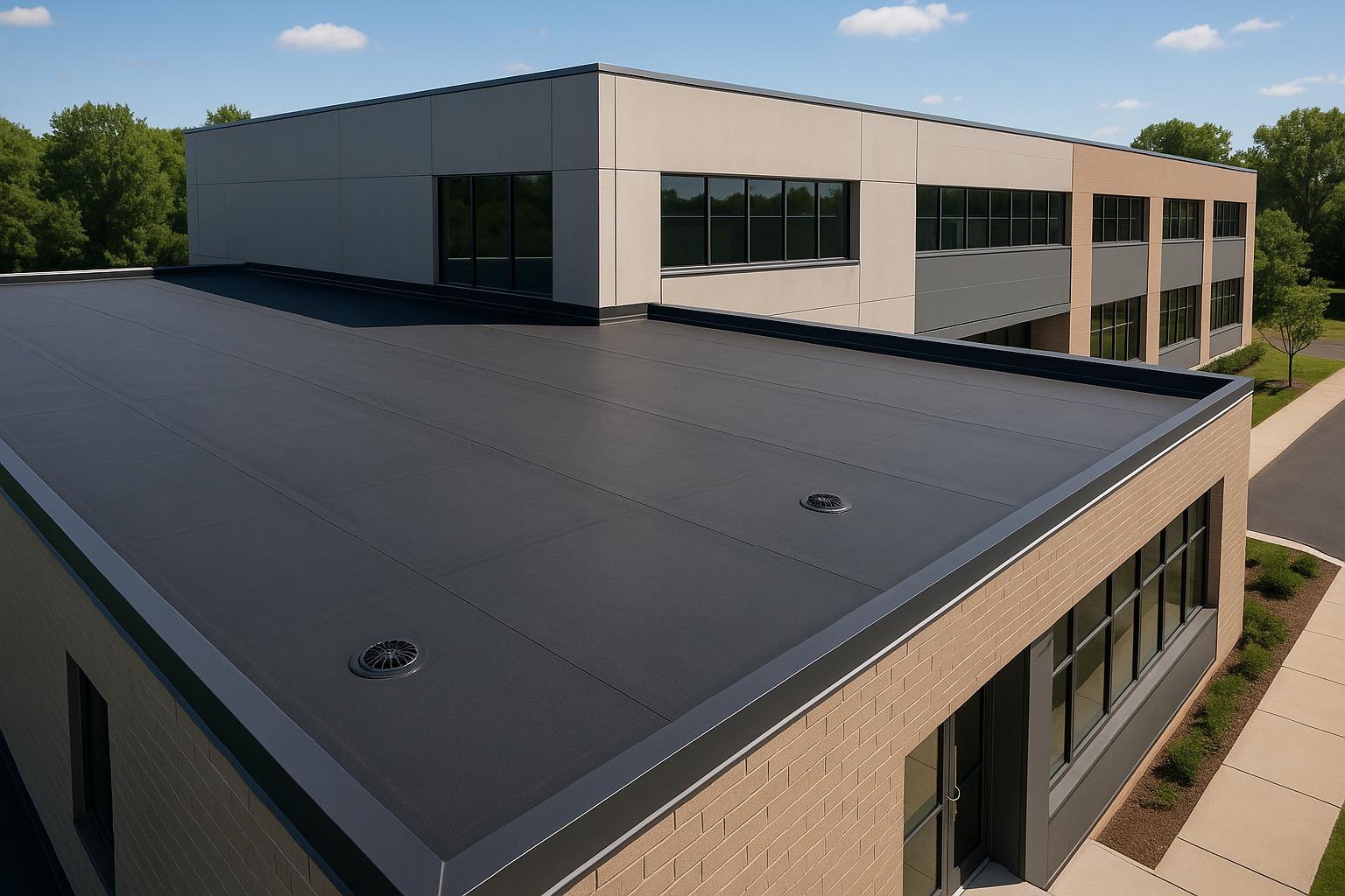 Commercial flat roof renewed - after