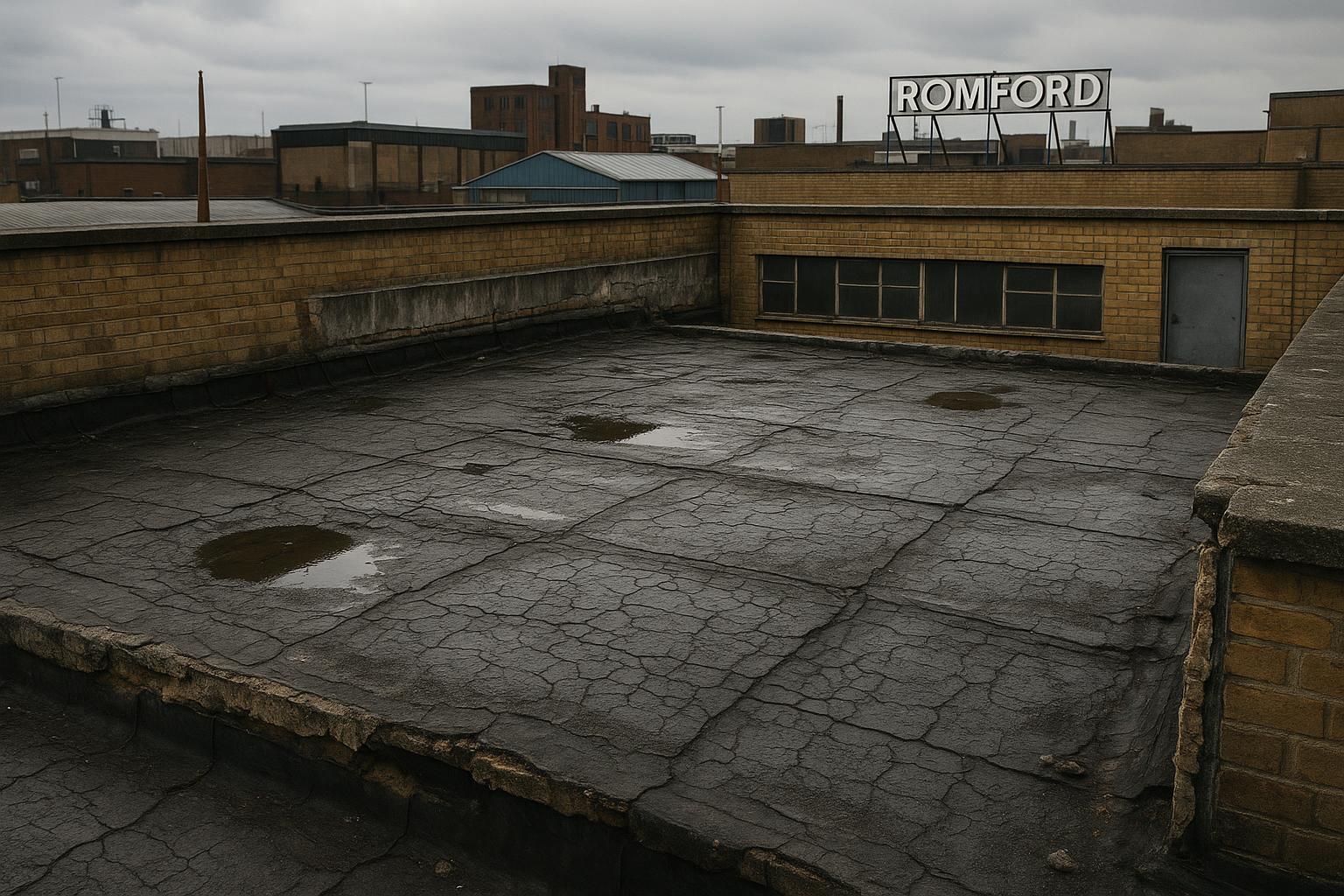 Commercial flat roof renewed - before
