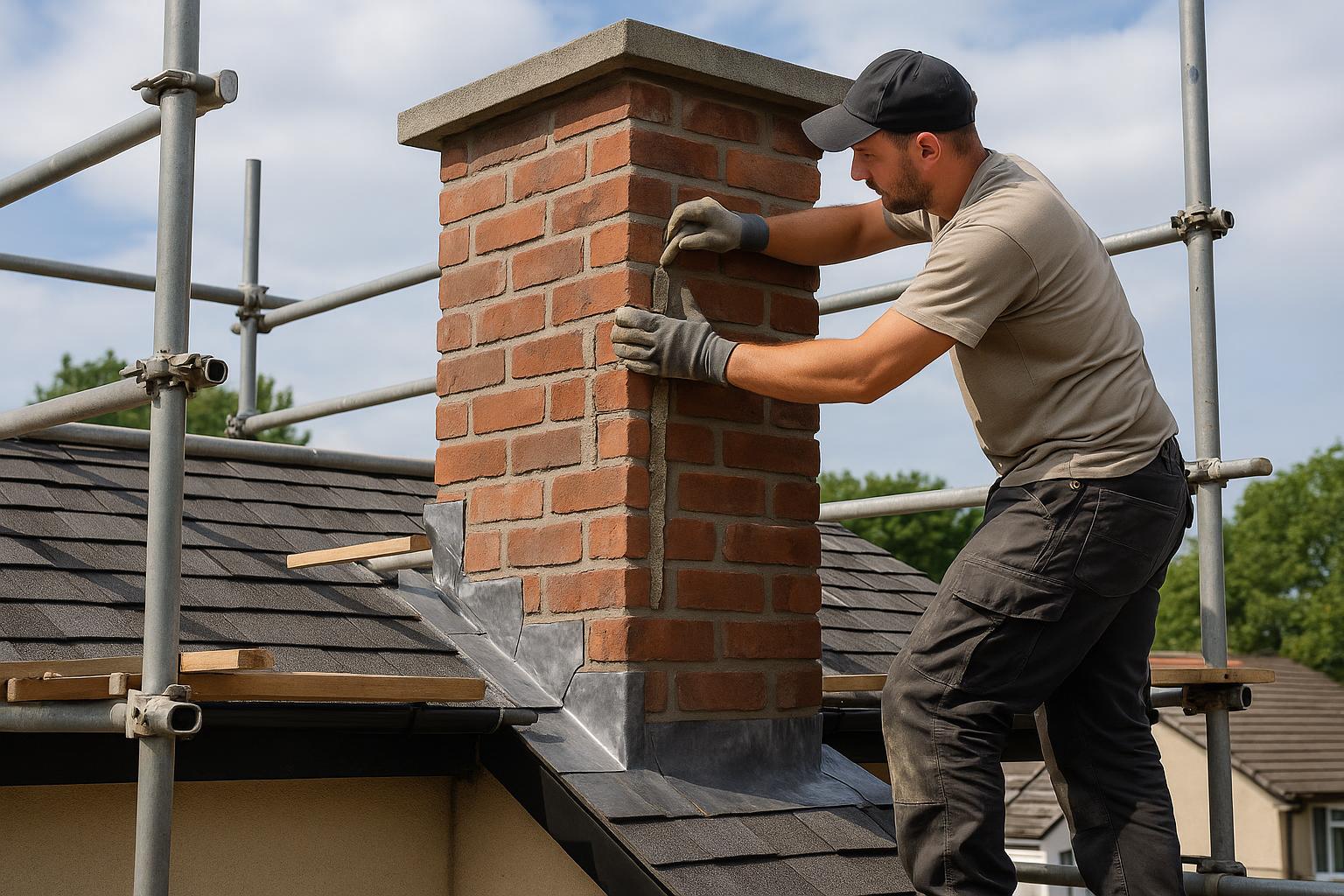 Chimney repointing and leadwork