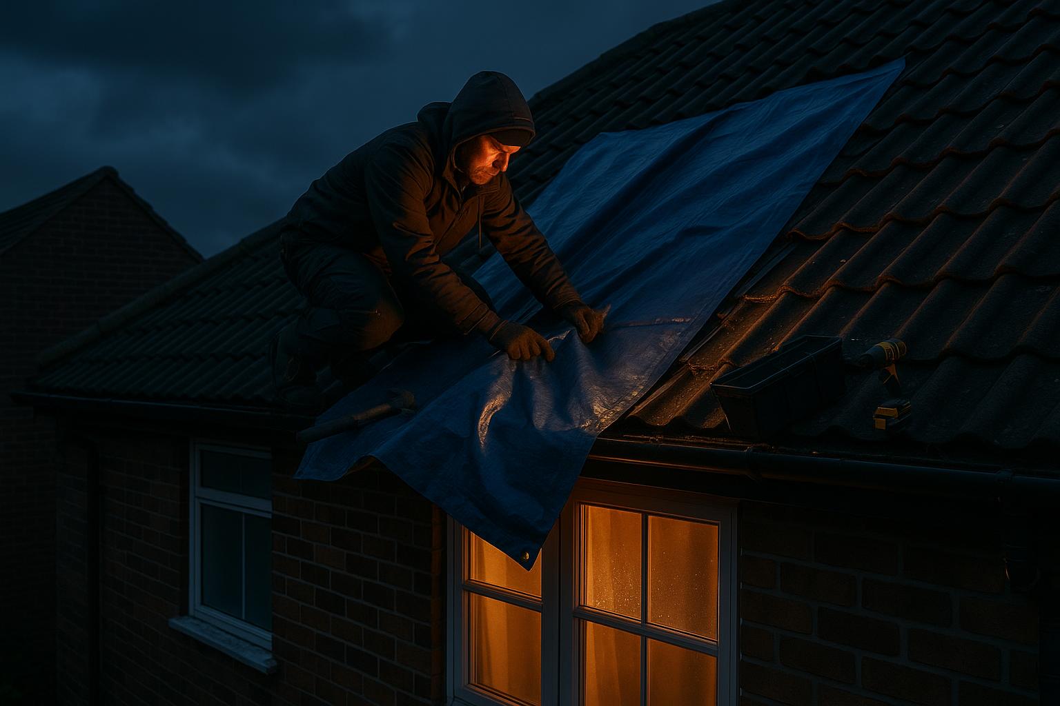 Roof repair in progress on an Essex property